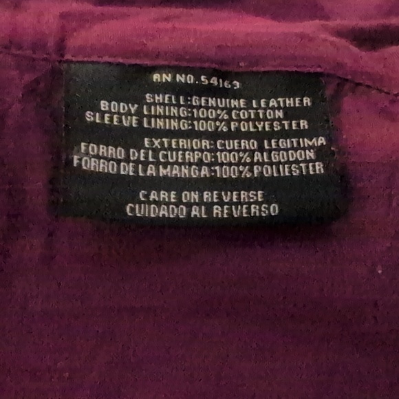 Levi's, genuine leather jacket, Capital, maroon, size M - Picture 12 of 16